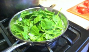 spinach over egg whites